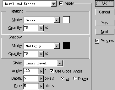 Bevel and Emboss����